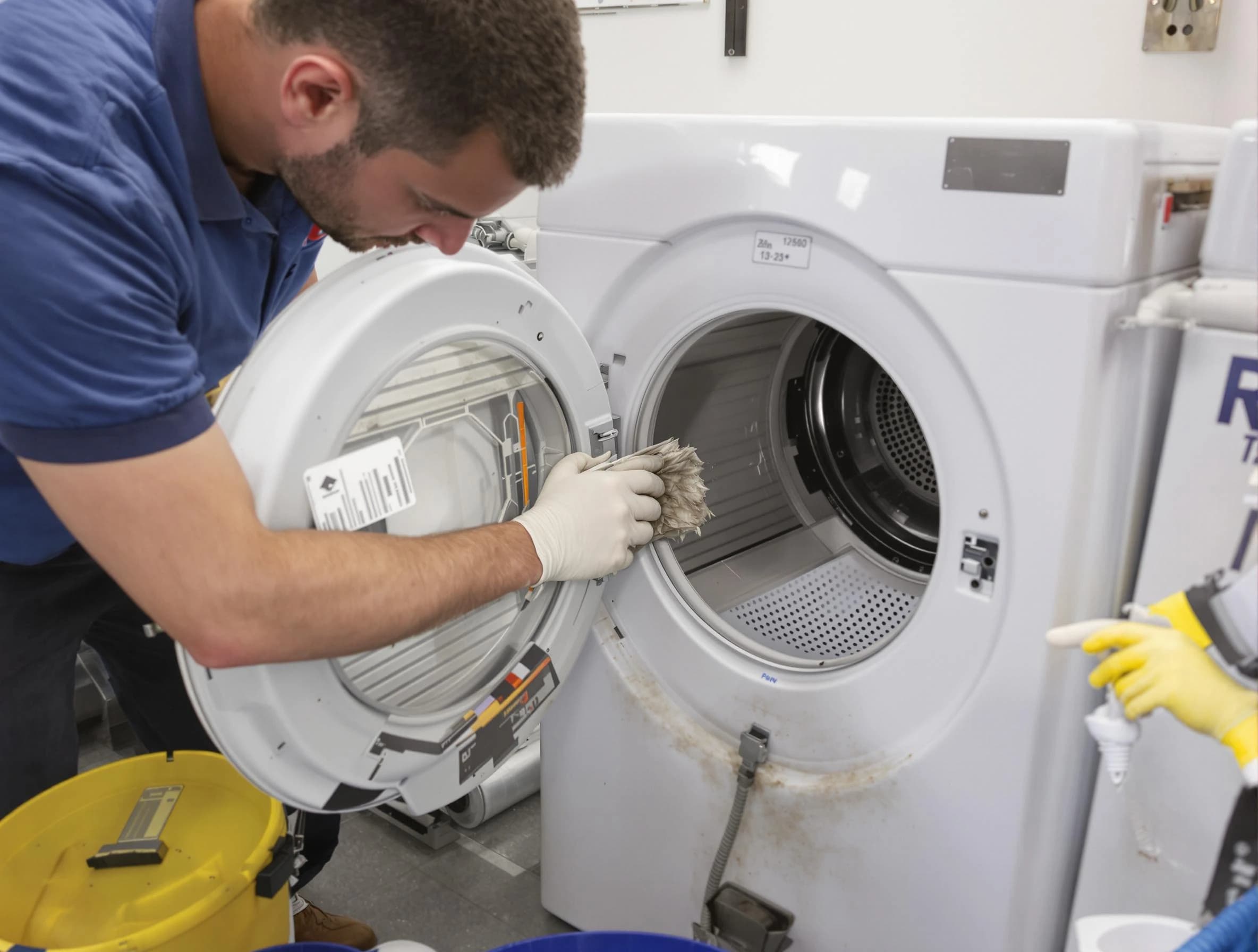 Casa Grande Dryer Vent Cleaning specialist performing detailed lint trap cleaning service in Casa Grande