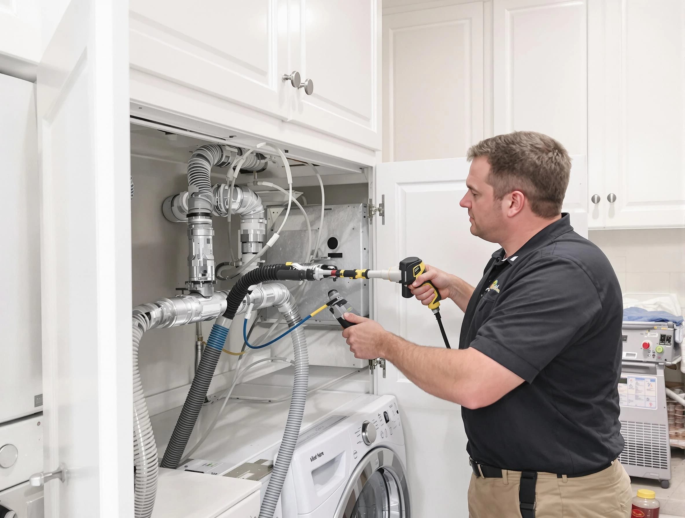 Casa Grande Dryer Vent Cleaning professional removing severe blockage from a clogged dryer vent in Casa Grande