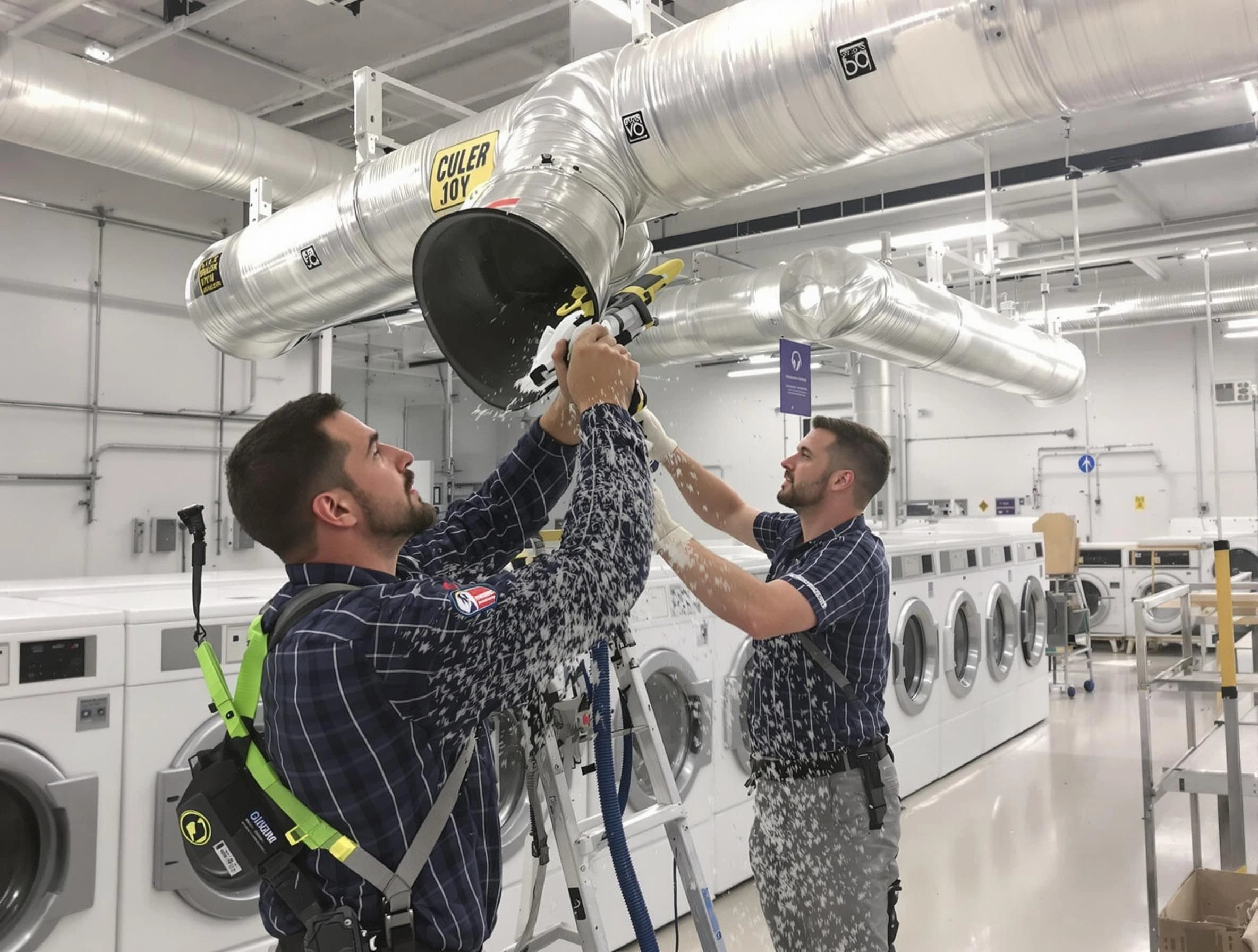 Casa Grande Dryer Vent Cleaning team performing large-scale commercial dryer vent cleaning in Casa Grande