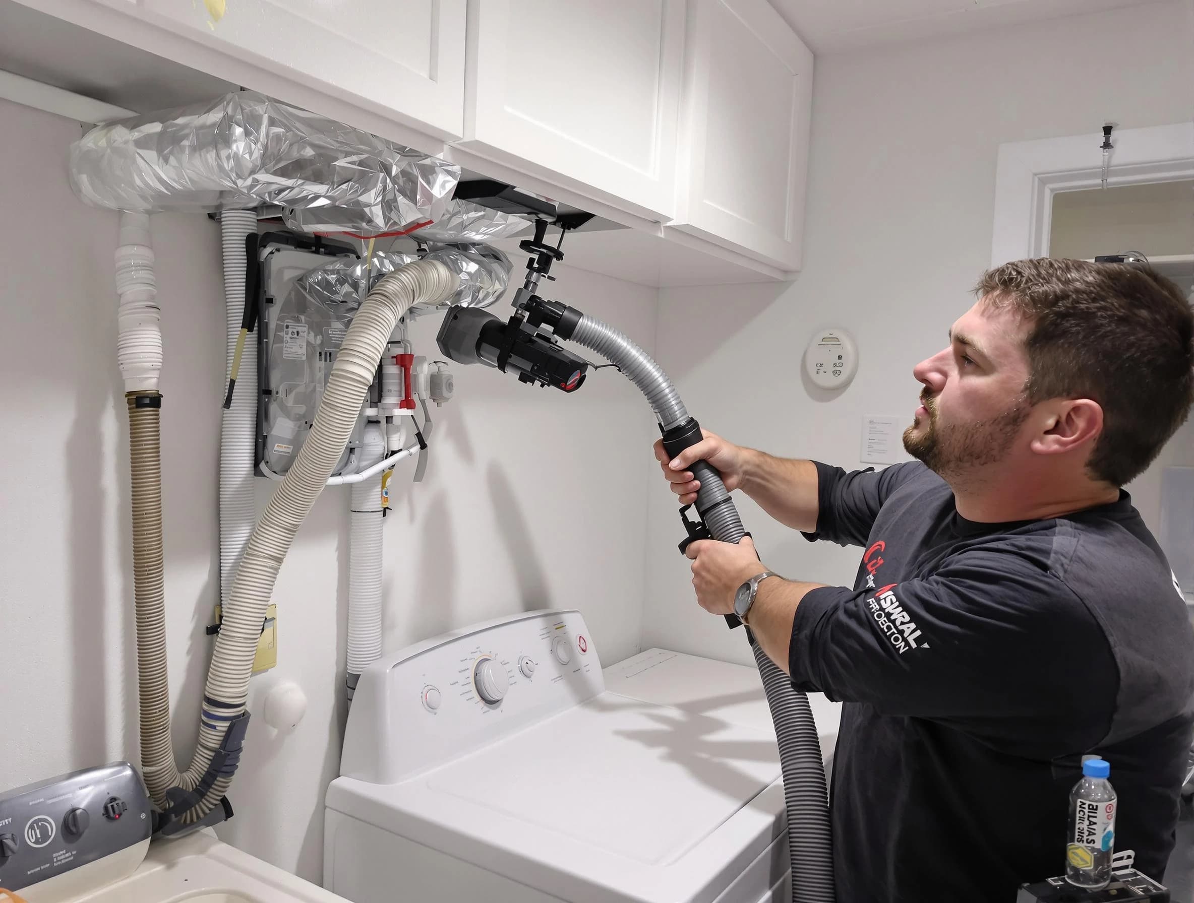 Casa Grande Dryer Vent Cleaning certified technician performing safety-focused gas dryer vent cleaning in Casa Grande