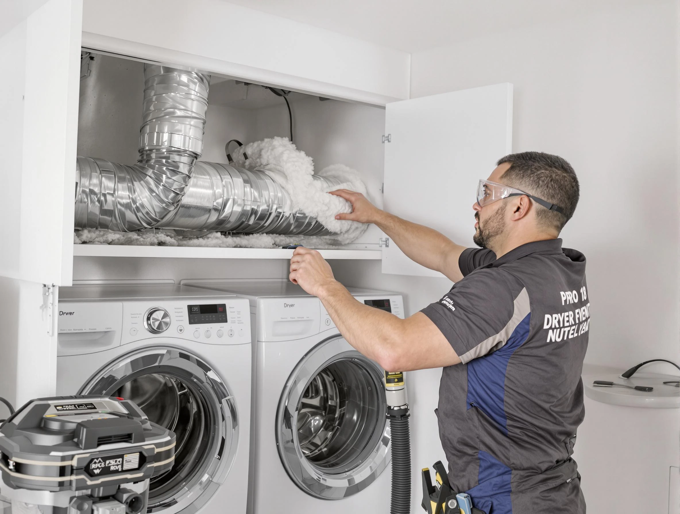 Casa Grande Dryer Vent Cleaning certified technician performing specialized gas dryer vent cleaning in Casa Grande