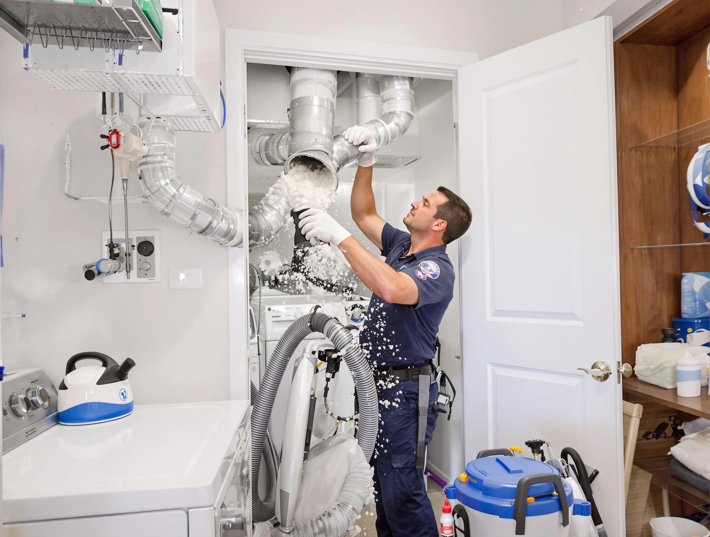 Casa Grande Dryer Vent Cleaning technician delivering thorough residential dryer vent cleaning service in Casa Grande